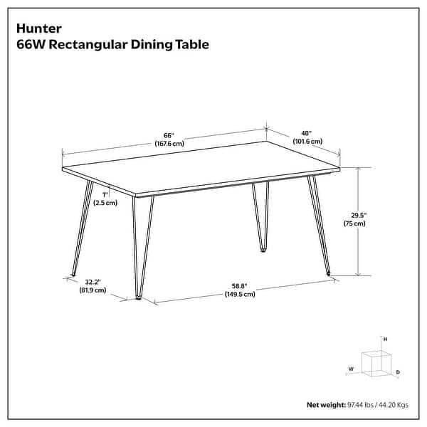 dimension image slide 1 of 6, WYNDENHALL Moreno Industrial Wood Dining Table