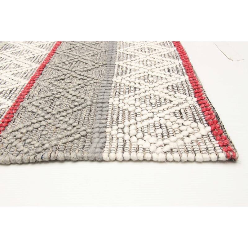 ECARPETGALLERY Braid weave Sienna Grey Wool Rug - 5'0 x 8'3