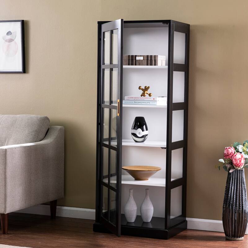 SEI Furniture Burney Contemporary 5-Shelf Wood Curio Cabinet