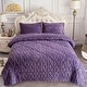 preview thumbnail 37 of 49, 3-Piece Fluffy Sherpa Comforter Set Tufted Bedding Comforter Set Violet - King