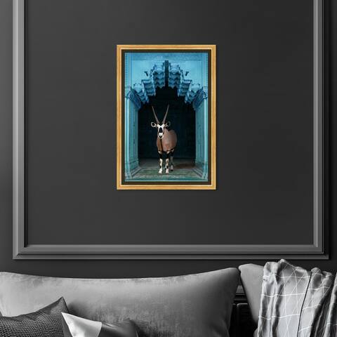 Oliver Gal 'Whatsup Entrance' Animals Blue Wall Art Canvas Print