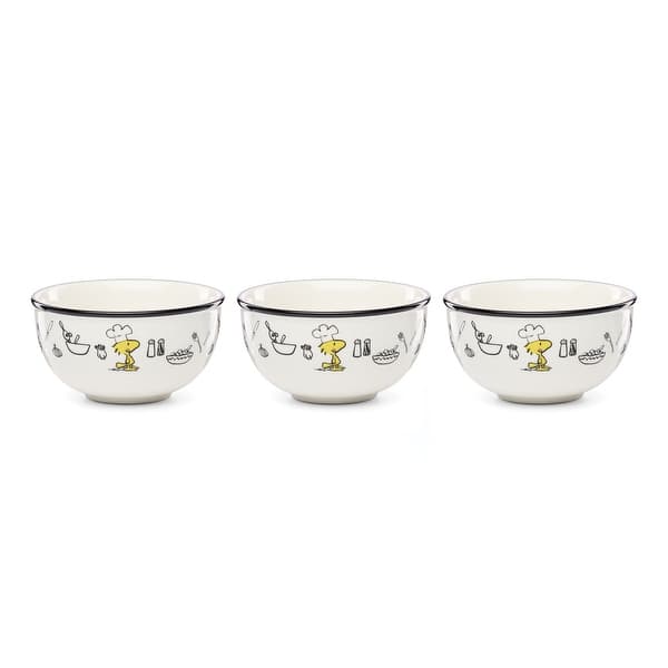 Lenox Chef Snoopy Mini Bowls, Set of 3 - 4.125" Round