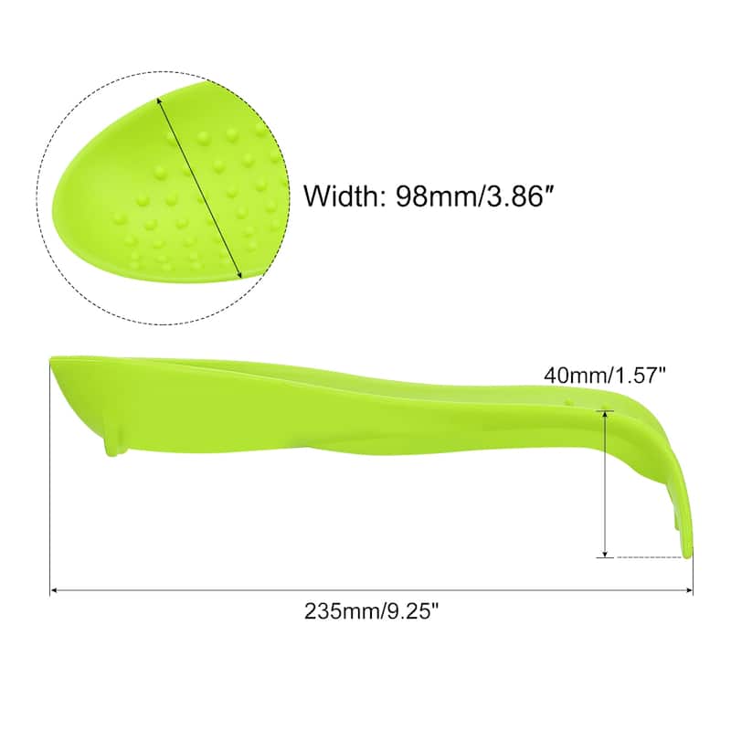 3.86" Heat Resistant Silicone Spoon Rest Kitchen Utensil Holder - Green - 1Pcs