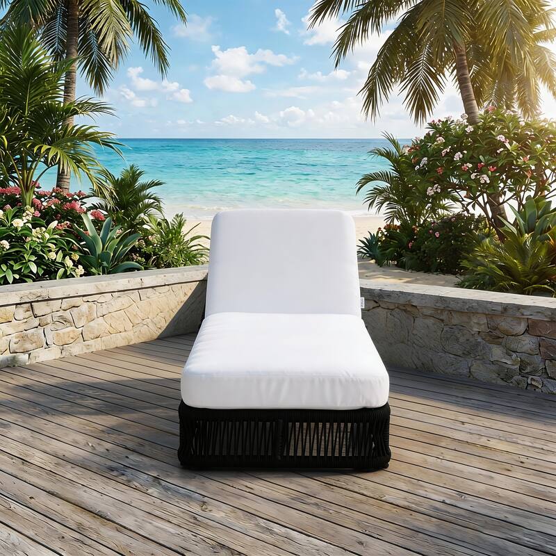 Adjustable Backrest Outdoor Chaise Lounge Chair Patio Pool Lounger