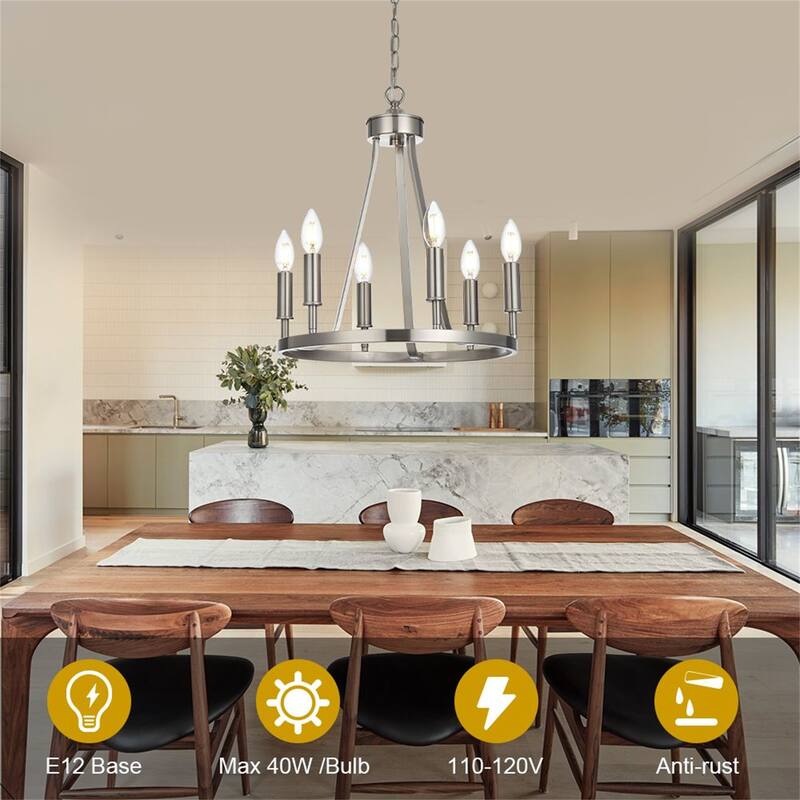 6-Light Modern Farmhouse Chandelier