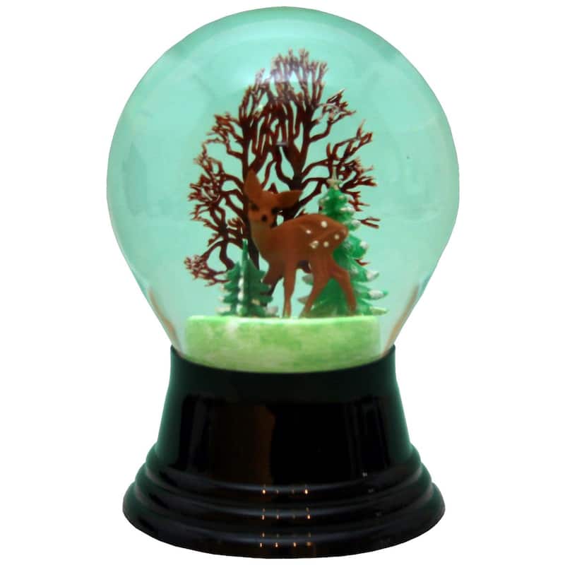 5" Perzy Medium Deer with Tree Christmas Snow Globe