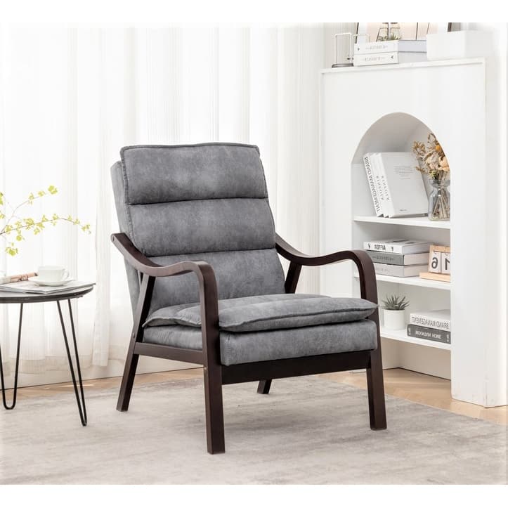 Clovis 24.8" Wide Microfiber Accent Chair - Grey