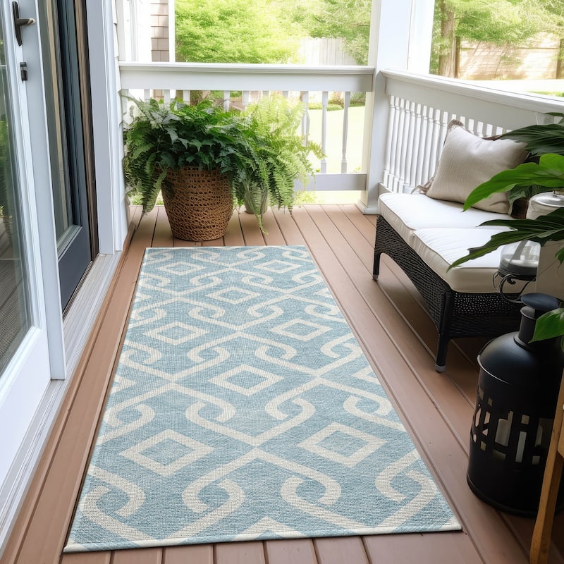 Machine Washable Indoor/ Outdoor Chantille Trellis Rug