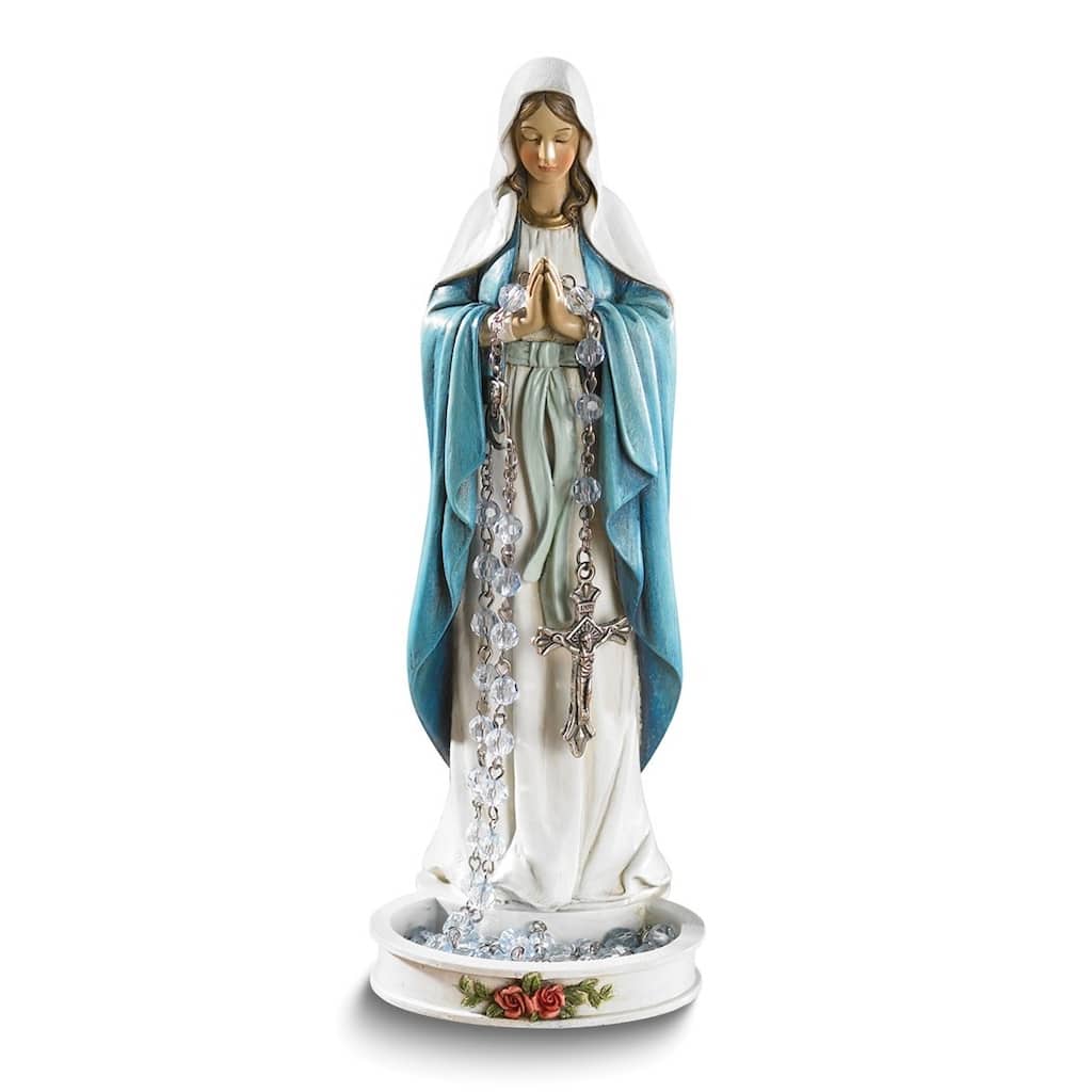 Curata Madonna Resin Statue Rosary Holder - 8" x 3.5' x 3.5"