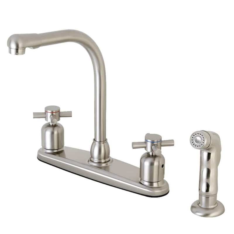 Kingston Brass Concord 1.8 GPM Standard Kitchen Faucet - Includes Side - Brushed Nickel