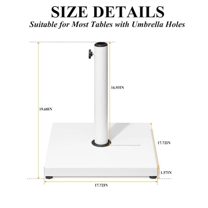 VredHom 43lbs Outdoor Patio Market Umbrella Square Concrete Base Stand