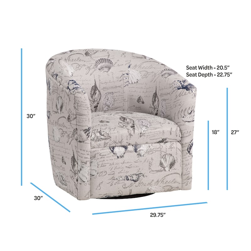 Sea Treasures Swivel Barrel Chair by Greyson Living