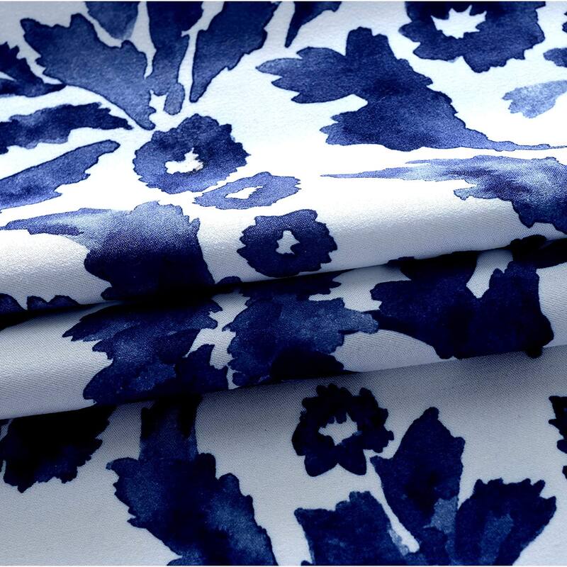DriftAway Julia Watercolor Blooming Flower Floral Lined Window Curtain Valance - 52'' width x 24'' length