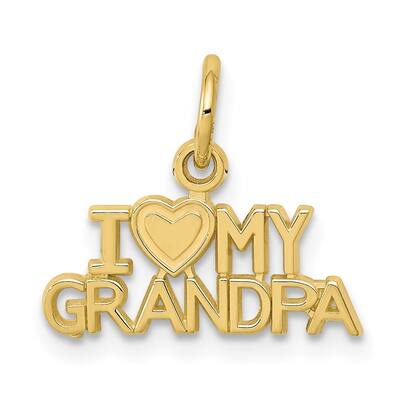 10K Yellow Gold I LOVE MY GRANDPA Charm