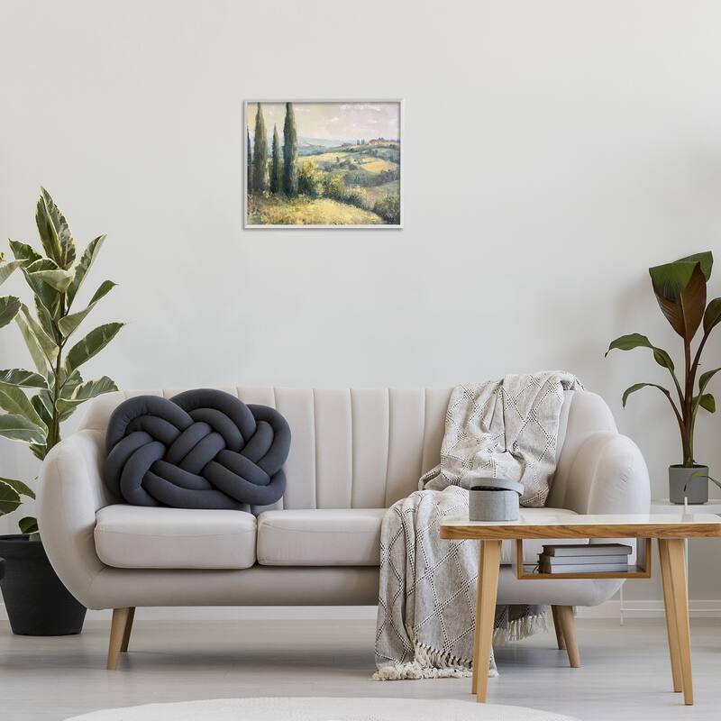 Stupell Rolling Hills Country View Framed Giclee Art Design By Petal Prints Design