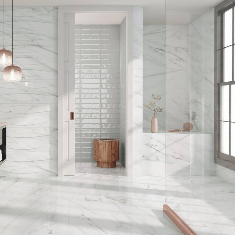 The Tile Life Belus 24x48 White Polished Porcelain Floor & Wall Tile - Case of 2 (15.49 Sq. ft.)