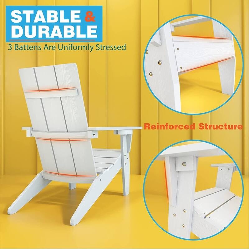 WINSOON Adirondack Chair with Cup Holder All Weather,Made Of HIPS
