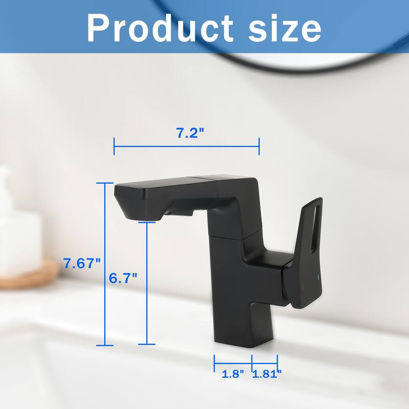 Smart LED Bathroom Faucet Chrome - Temperature Digital Display, Pull Down Sprayer for RV and Home Sinks
