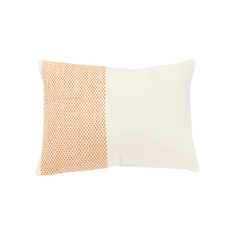 Rizzy Home Transitional Natural Decorative Pillow Cover 14"x20" - Natural/Orange