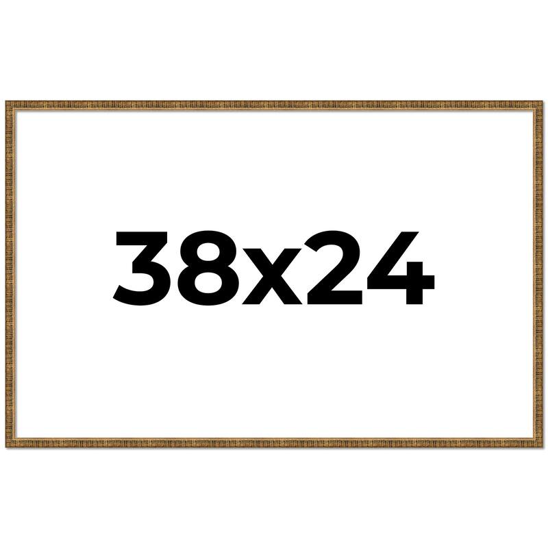 38x24 Frame Gold Kingsley Distressed Solid Wood Picture Frame Width