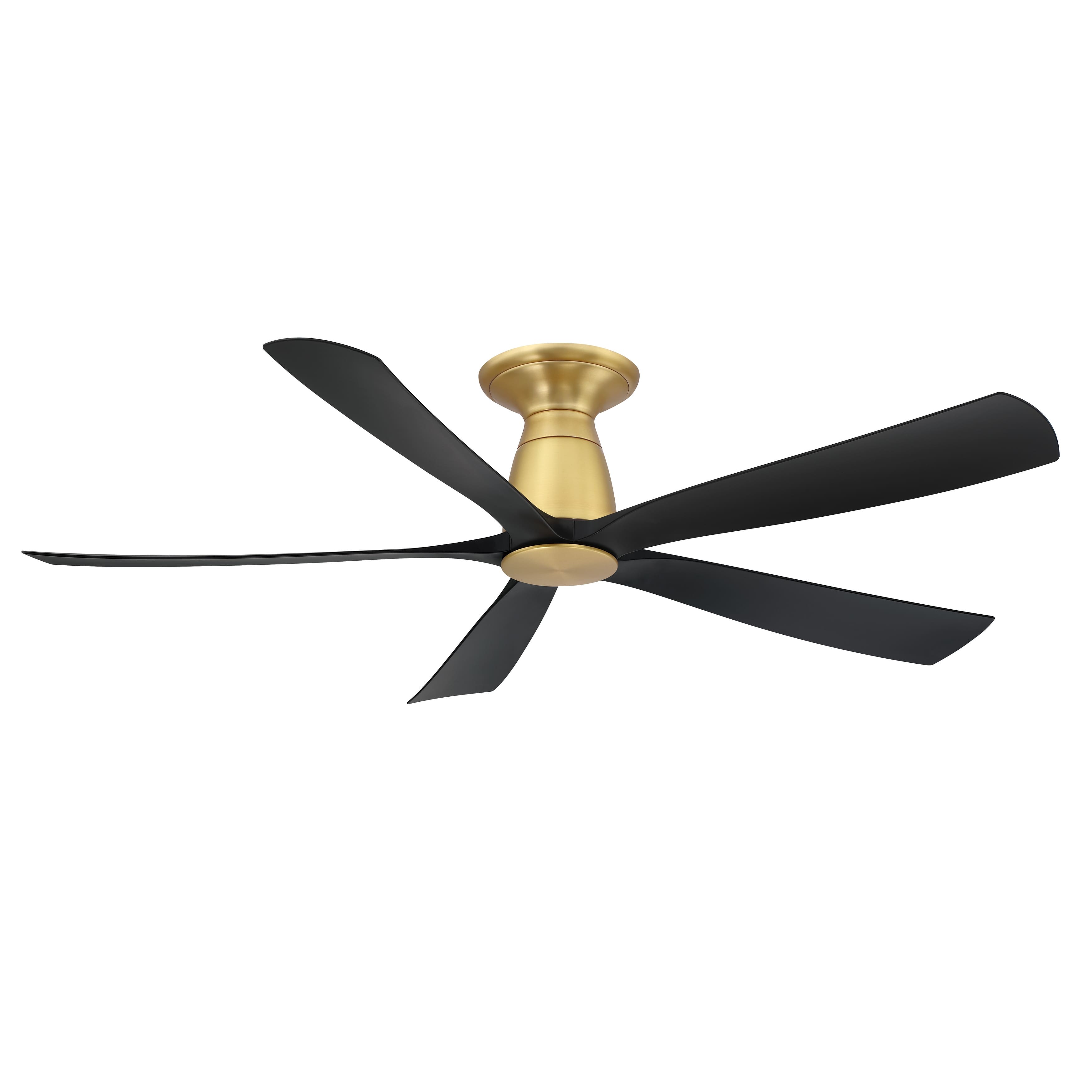 Kute5 52 inch Indoor/Outdoor Ceiling Fan with Black Blades Brushed
