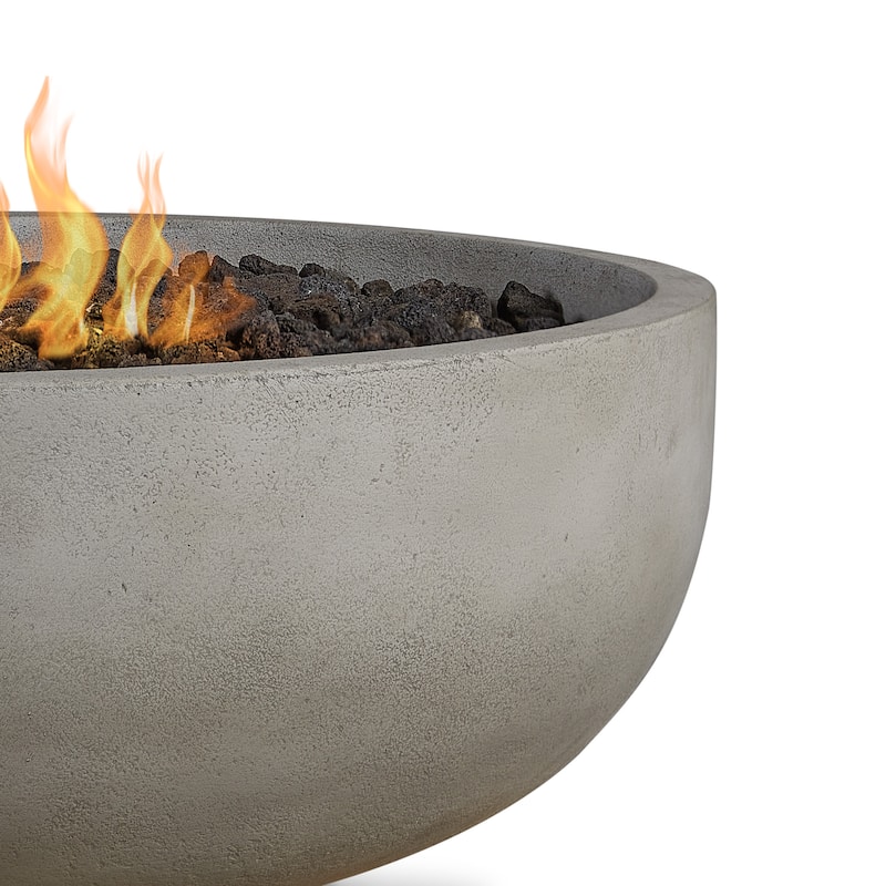 Bryce 38" LP Fire Bowl in Fog Made in the USA by Real Flame