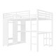 preview thumbnail 5 of 19, Queen Size Loft Bed Frame with Built-in Wardrobe