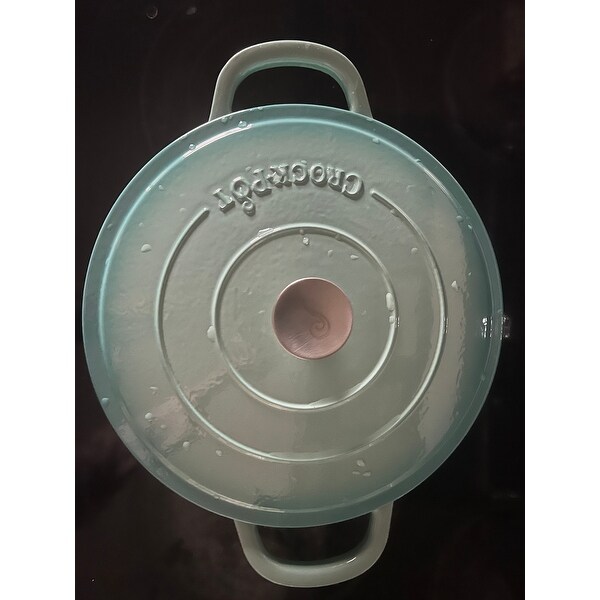 Crock Pot 112004.02 Artisan 5 Quart Preseasoned Enameled Cast Iron Round Braiser  Pan with Self-Basting Lid 