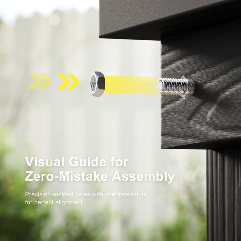 All-weather HIPS Outdoor Sofa Set with Detachable Cushions (Set of 5)