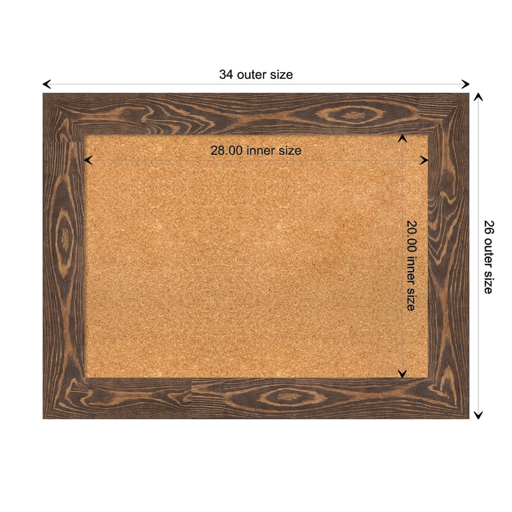 Bridge Wood Framed Natural Corkboard Bulletin Board