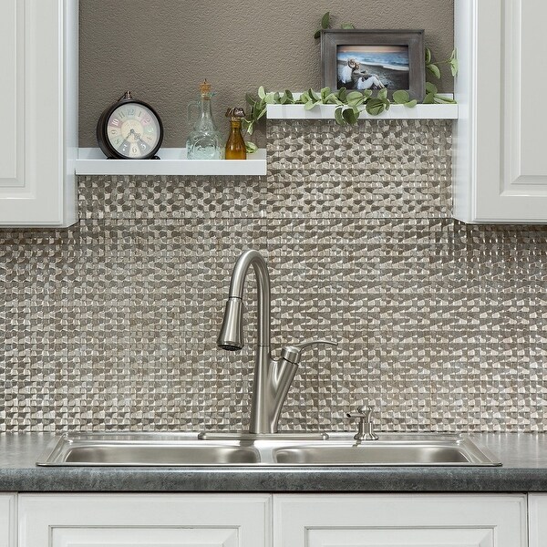 Fasade Terrain Decorative Vinyl 18in x 24in Backsplash Panel in Vintage