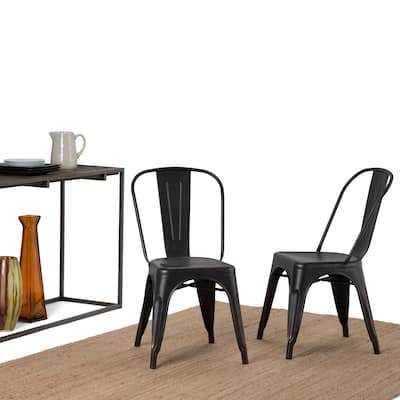 WYNDENHALL Freya Industrial Metal Dining Side Chair (Set of 2) , Fully Assembled - 17.7"w x 21.1"d x 33.1"h