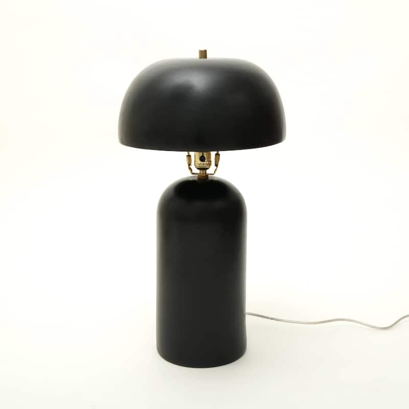 Decorative Ceramic Table Lamp For Living Room-Bedroom-Tabletop-Home Decor-13X13X22.5" - Black