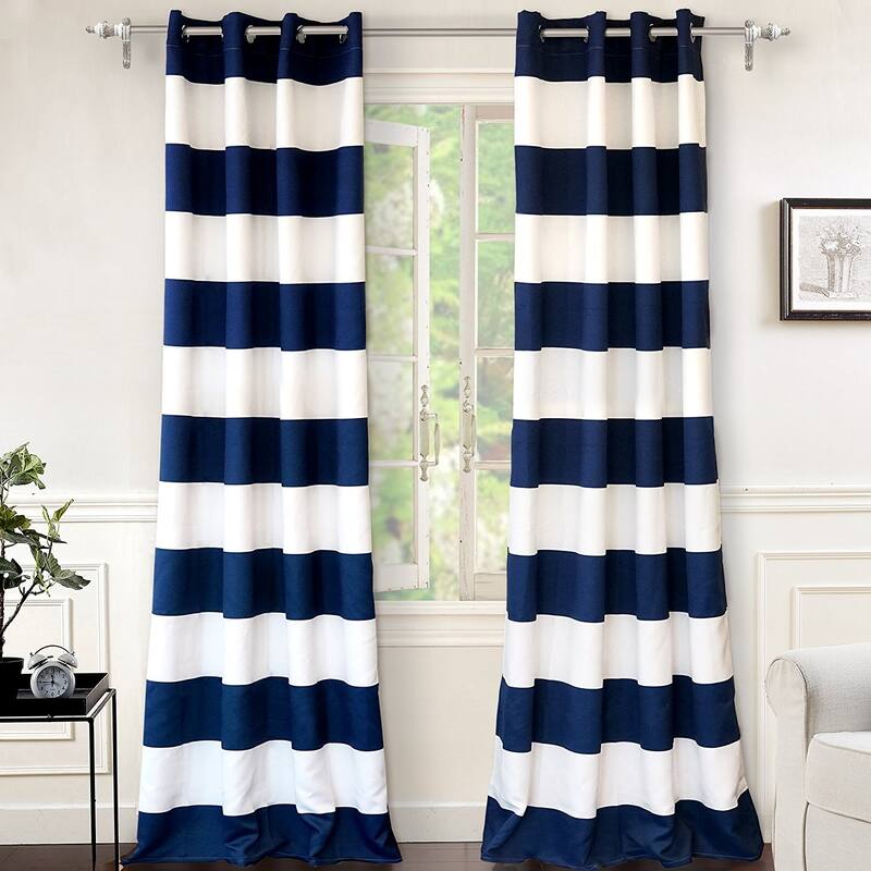DriftAway Mia Stripe Room Darkening Curtain Panel Pair