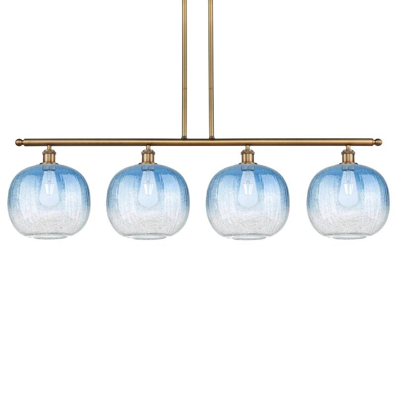 Innovations Lighting 516-4I-13-49 Brookhaven Sphere Linear Brookhaven - Brushed Brass / Sapphire Blue