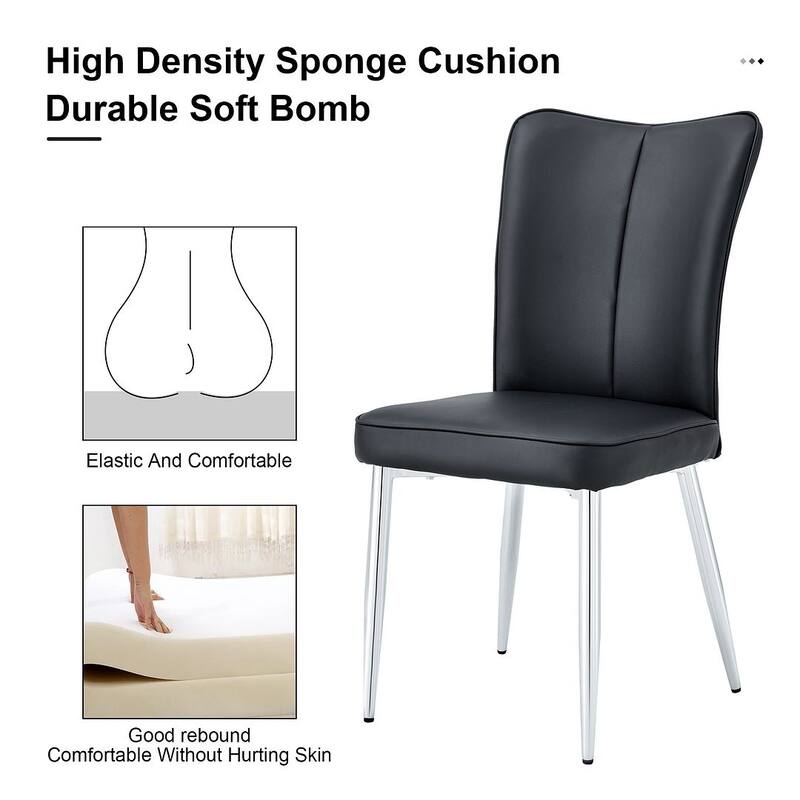 Modern PU Leather Minimalist Dining Chairs Set of 4