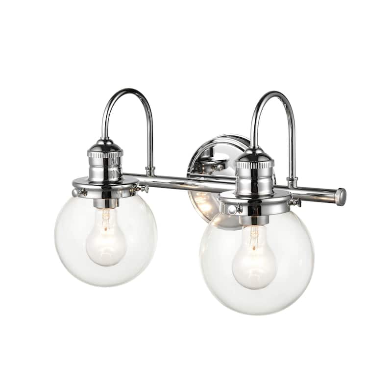 Millennium Lighting Ella Wall Sconce / Vanity Light in Chrome with Clear Glass Shades - 2 Light
