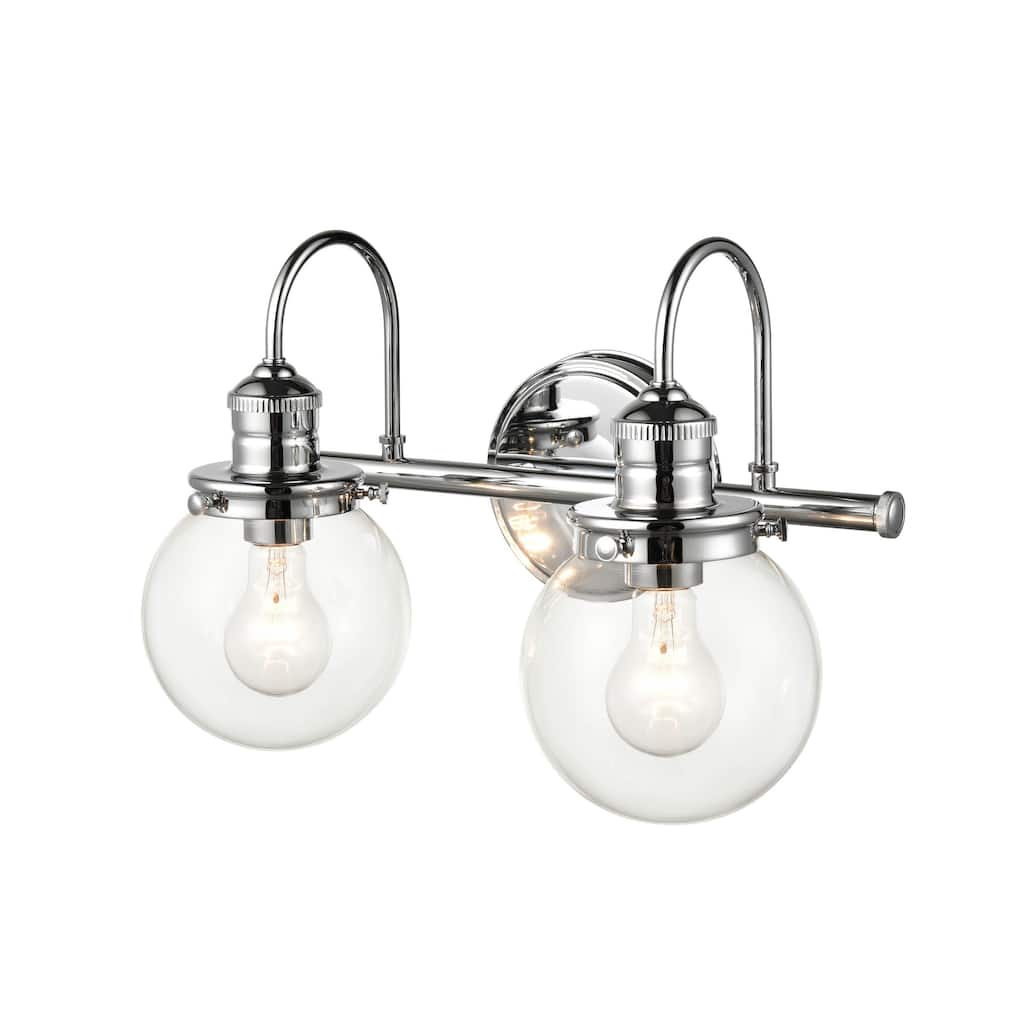 Millennium Lighting Ella Wall Sconce / Vanity Light in Chrome with Clear Glass Shades