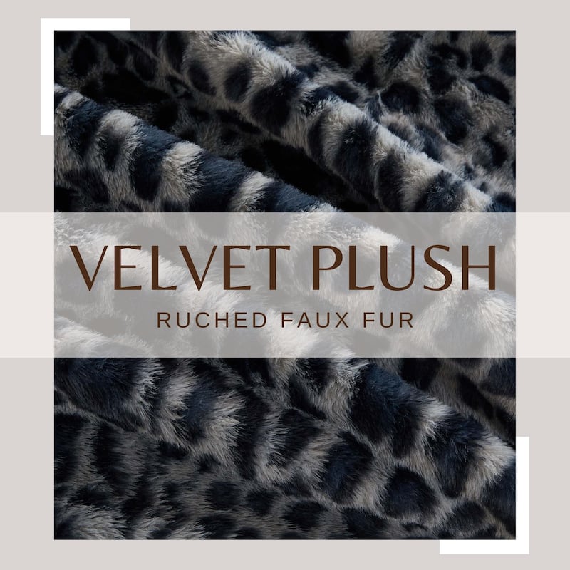 Luxurious Ruched Faux Fur Reversible Microfiber Throw