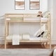 preview thumbnail 34 of 41, Twin over Twin Wooden Bunk Bed,High Guardrail,Ladder,Kids Teens,Dorm