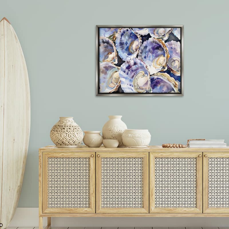 Stupell Maritime Clams & Oysters Framed Floater Canvas Wall Art Design By Heidi Kuntz