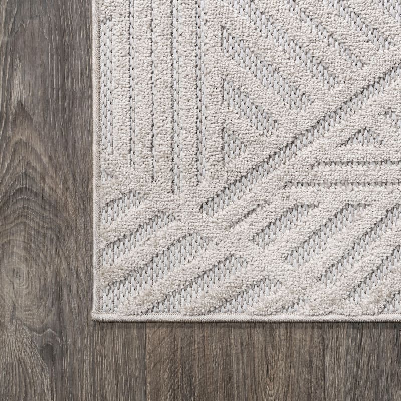 JONATHAN Y Aylan High-Low Pile Art Deco Geometric Indoor/Outdoor Area Rug