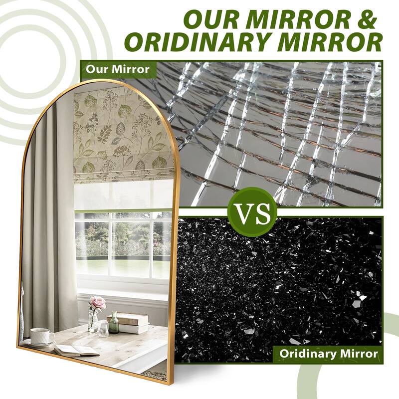 Arched Aluminum Alloy Framed Wall Mirror Decorative Wall Mirror