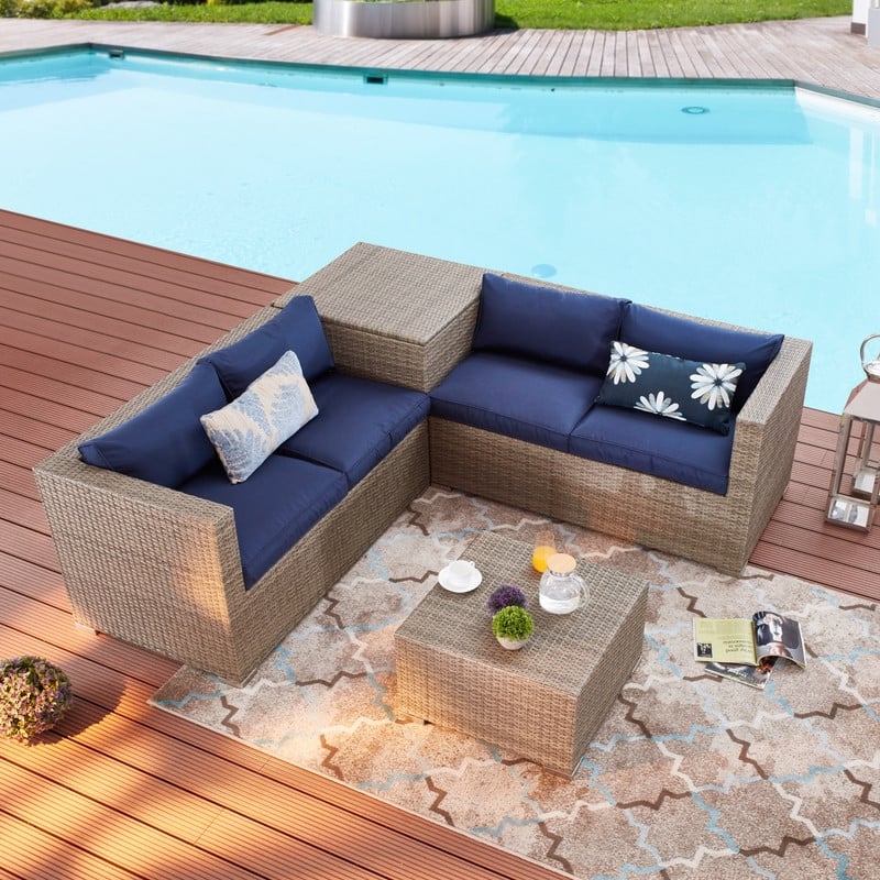 PATIO FESTIVAL Hermosa 4-Piece Sofa Set - Blue