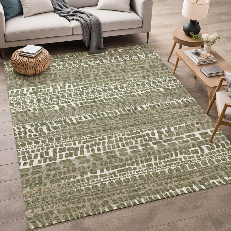 Machine Washable Indoor/ Outdoor Modern Winfield Chantille Rug