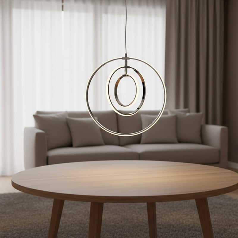 1 Light LED Array Pendant Light in Chrome Finish - Chrome Finish