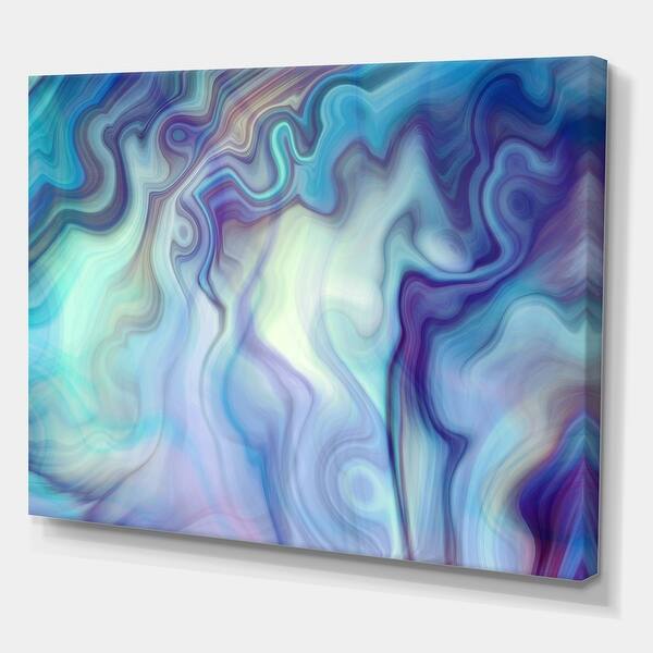 Designart Marbled Colours In Shades Of Turquoise And Purple Modern Contemporary Canvas Art Blue Overstock 26036253
