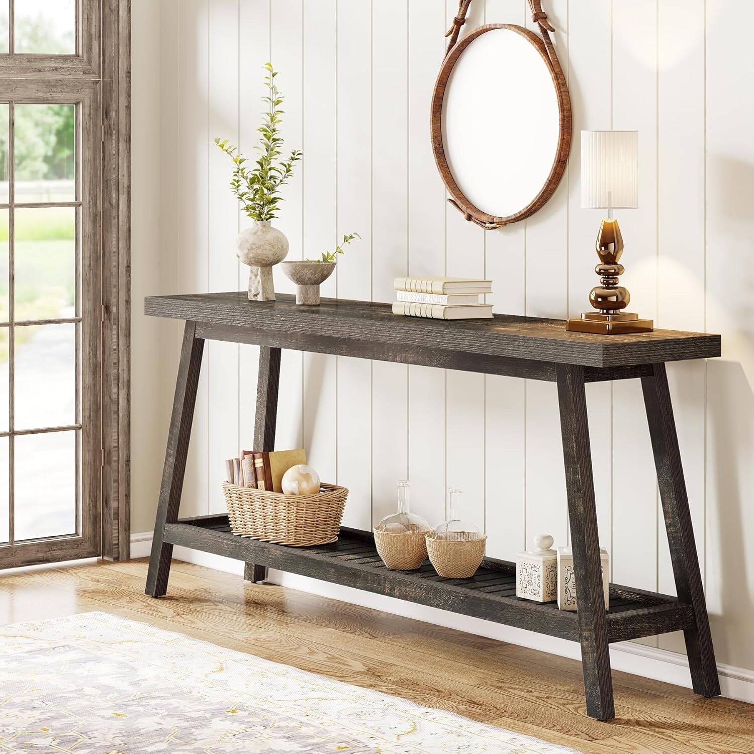 HR709 東海家具 New Mahogany Console Table Farmhouse 70.9 Inches Console Entryway Table - On Sale - Overstock