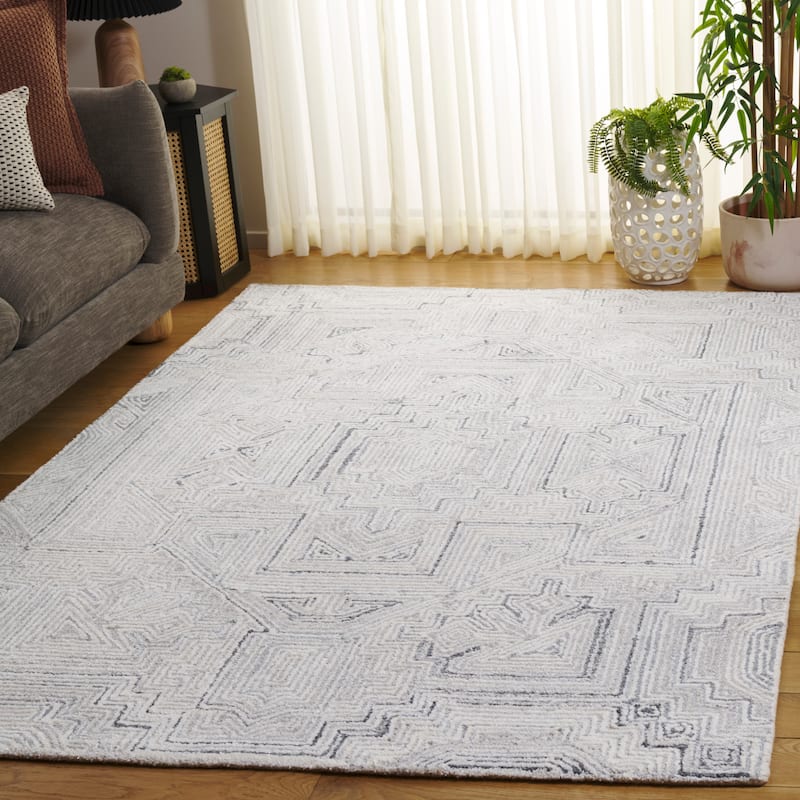 SAFAVIEH Handmade Metro Tomi Wool Rug - Grey/Beige - 4' x 6'