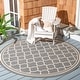 preview thumbnail 54 of 129, SAFAVIEH Courtyard Kailani Indoor/ Outdoor Waterproof Patio Backyard Rug 4' Round - Anthracite/Beige